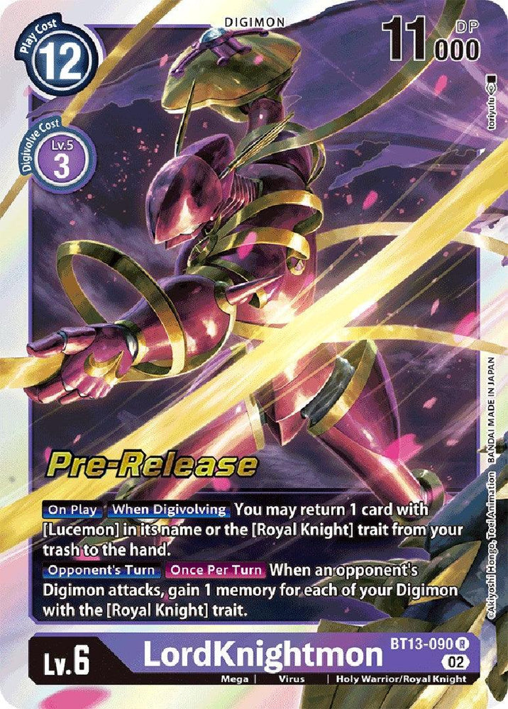 LordKnightmon [BT13-090] [Versus Royal Knights Booster Pre-Release Cards] (ONLINE ORDER ONLY)