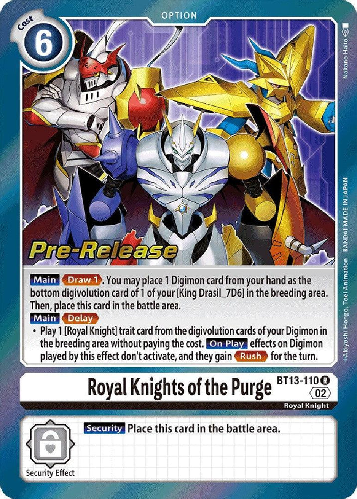 Royal Knights of the Purge [BT13-110] [Versus Royal Knights Booster Pre-Release Cards] (ONLINE ORDER ONLY)