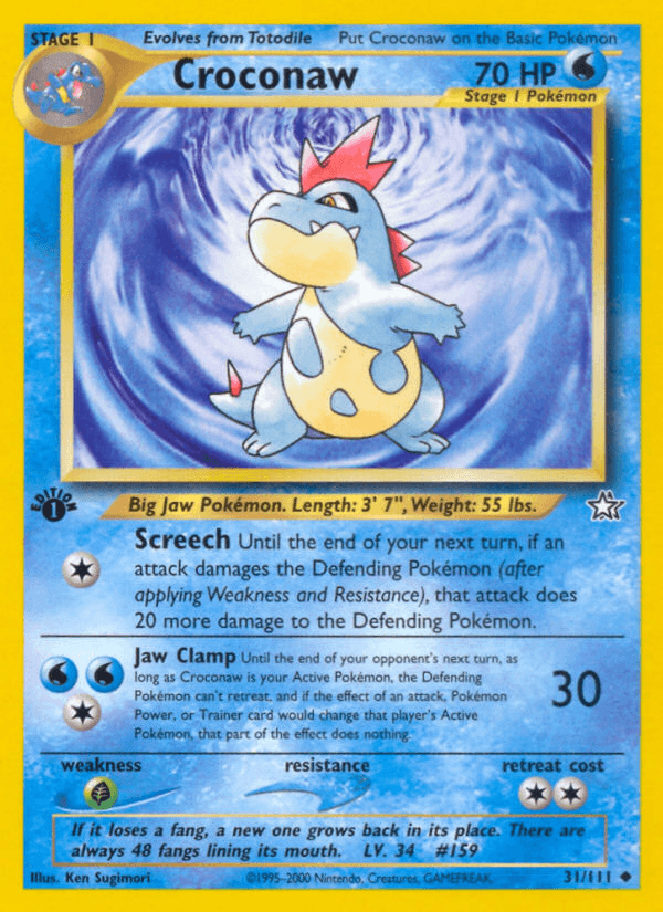 Croconaw (31/111) [Neo Genesis 1st Edition] (Online Only)