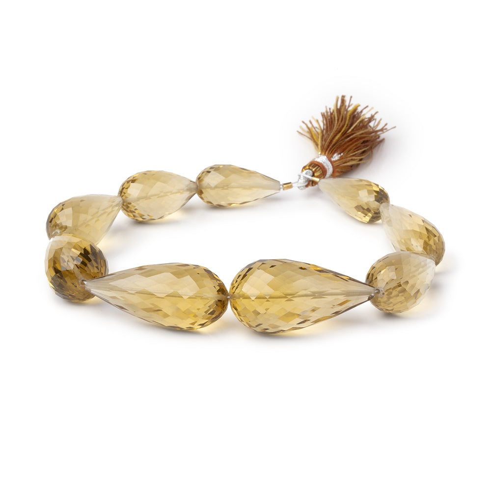 19x9-30x13mm Whiskey Quartz Faceted Tear Drops 8 inch 9 Beads AA (ONLINE ORDER ONLY)