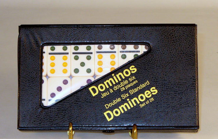 Dominoes - Double 6 Color Dot Ivory Dominoes (ONLINE ORDER ONLY)