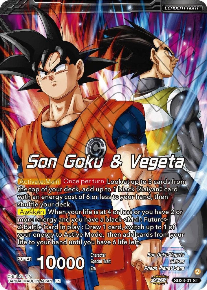 Son Goku & Vegeta // SSB Vegito, Shining Warrior (SD23-01) [Critical Blow] (ONLINE ORDER ONLY)