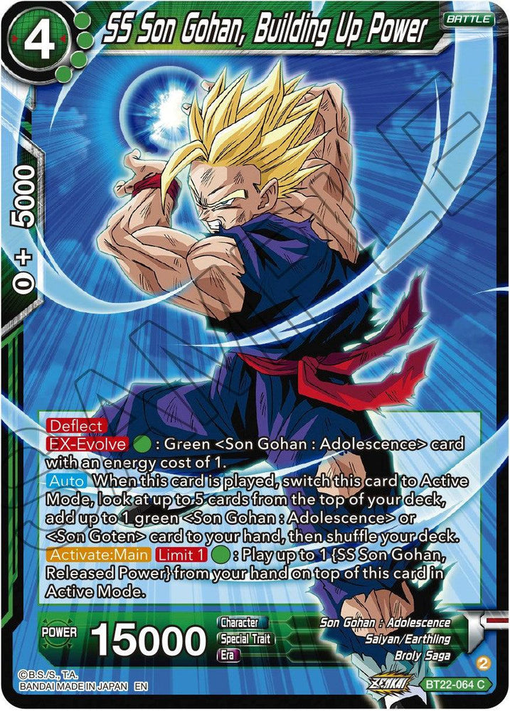 SS Son Gohan, Building Up Power (BT22-064) [Critical Blow] (ONLINE ORDER ONLY)