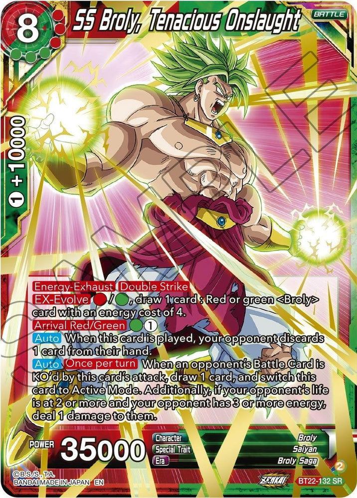 SS Broly, Tenacious Onslaught (BT22-132) [Critical Blow] (ONLINE ORDER ONLY)