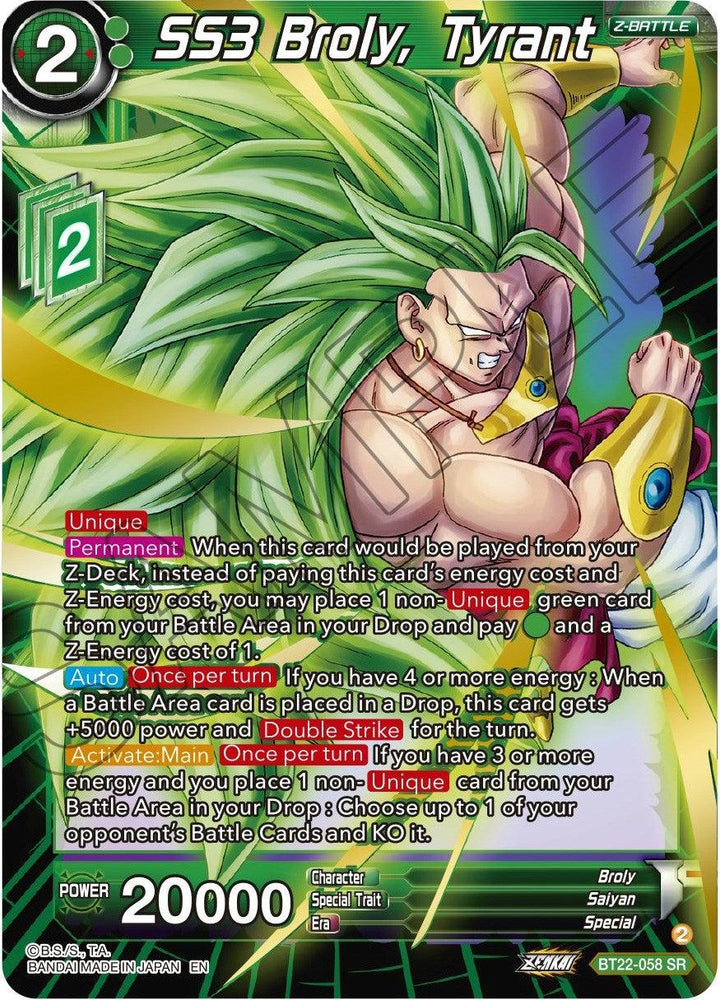 SS3 Broly, Tyrant (BT22-058) [Critical Blow] (ONLINE ORDER ONLY)
