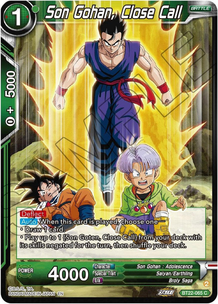 Son Gohan, Close Call (BT22-065) [Critical Blow] (ONLINE ORDER ONLY)