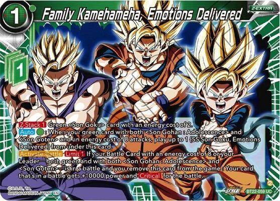 Family Kamehameha, Emotions Delivered (BT22-059) [Critical Blow] (ONLINE ORDER ONLY)