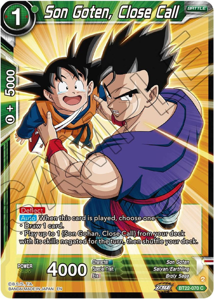 Son Goten, Close Call (BT22-070) [Critical Blow] (ONLINE ORDER ONLY)