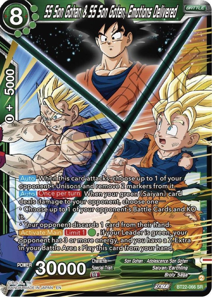 SS Son Gohan & SS Son Goten, Emotions Delivered (BT22-066) [Critical Blow] (ONLINE ORDER ONLY)