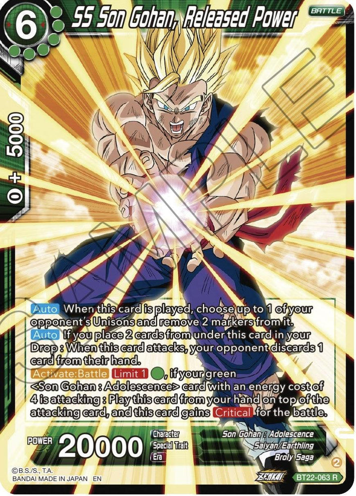 SS Son Gohan, Released Power (BT22-063) [Critical Blow] (ONLINE ORDER ONLY)