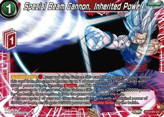 Special Beam Cannon, Inherited Power (BT22-007) [Critical Blow] (ONLINE ORDER ONLY)