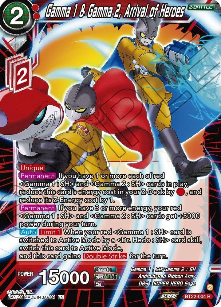 Gamma 1 & Gamma 2, Arrival of Heroes (BT22-004) [Critical Blow] (ONLINE ORDER ONLY)