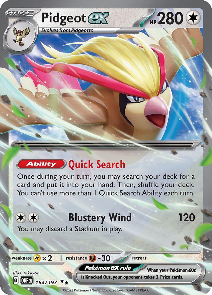 Pidgeot ex (164/197) [Scarlet & Violet: Obsidian Flames] (Online Only)