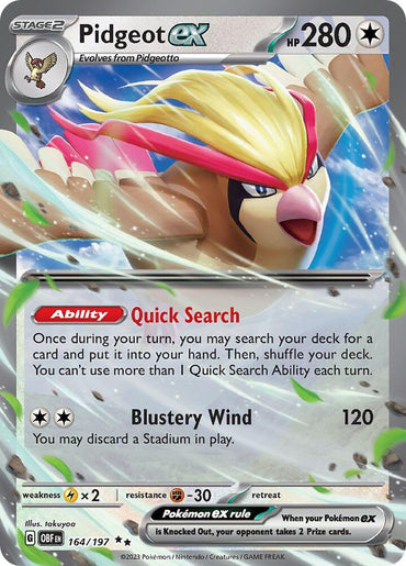 Pidgeot ex (164/197) [Scarlet & Violet: Obsidian Flames] (Online Only)