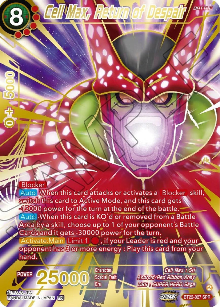 Cell Max, Return of Despair (SPR) (BT22-027) [Critical Blow] (ONLINE ORDER ONLY)
