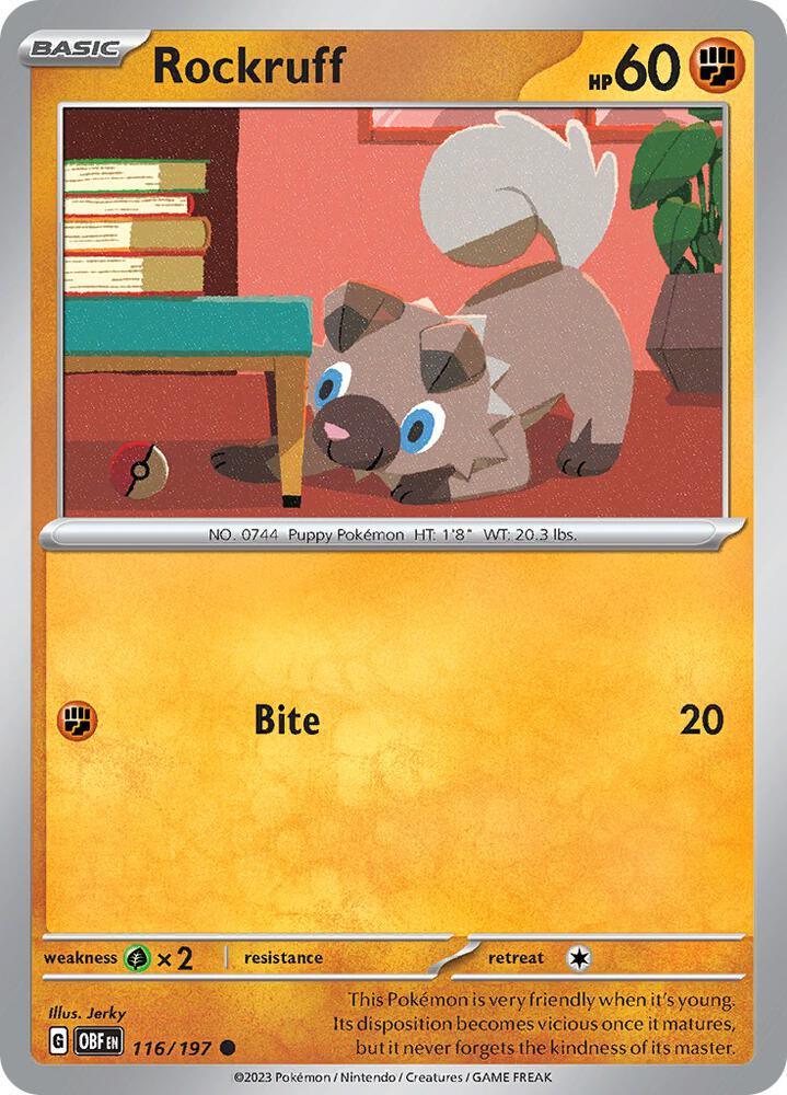 Rockruff (116/197) [Scarlet & Violet: Obsidian Flames] (Online Only)
