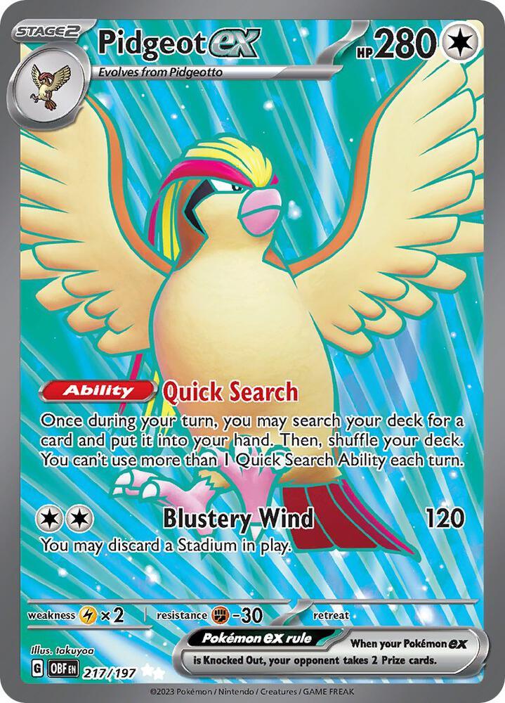 Pidgeot ex (217/197) [Scarlet & Violet: Obsidian Flames] (Online Only)