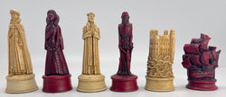 Chess Pieces - Resin - Stained Red & Ivory Elizabethan Chess Pieces - 5" (ONLINE ORDER ONLY)
