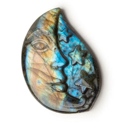 50x34mm Labradorite Crescent Moon and Stars Cabochon 1 Piece (ONLINE ORDER ONLY)