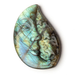 50x34mm Labradorite Crescent Moon and Stars Cabochon 1 Piece (ONLINE ORDER ONLY)