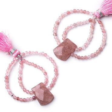 50x45mm Strawberry Quartz Fancy Focal Beads Sold as a Set of 2 (ONLINE ORDER ONLY)