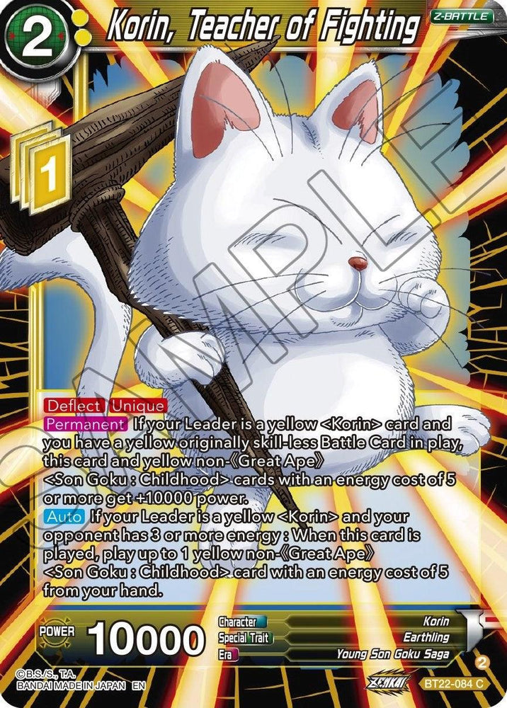 Korin, Teacher of Fighting (Bt22-084) [Critical Blow] (ONLINE ORDER ONLY)