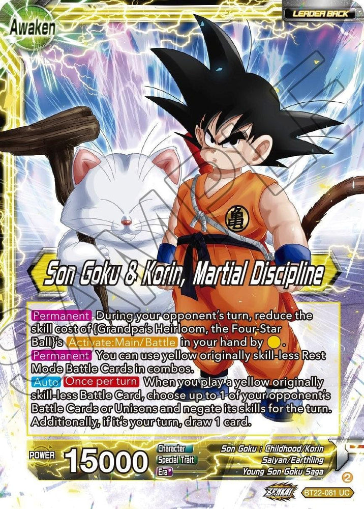 Son Goku // Son Goku & Korin, Martial Discipline (BT22-081) [Critical Blow] (ONLINE ORDER ONLY)
