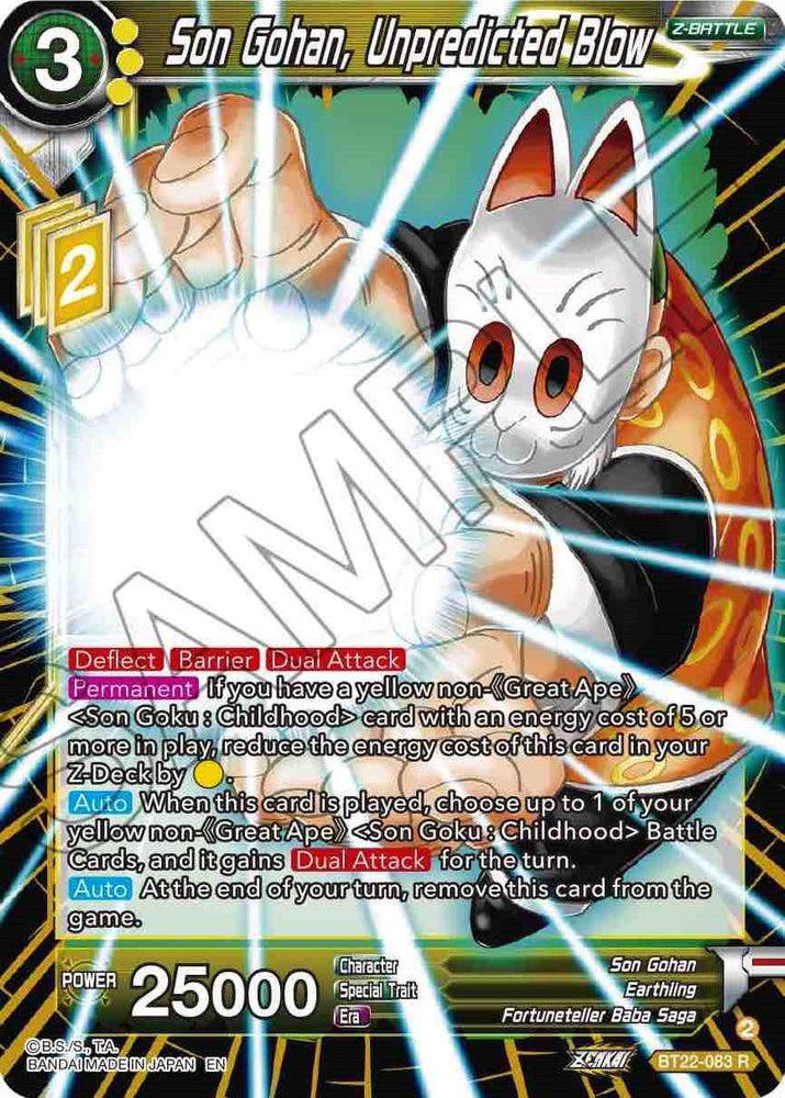 Son Gohan, Unpredicted Blow (BT22-083) [Critical Blow] (ONLINE ORDER ONLY)