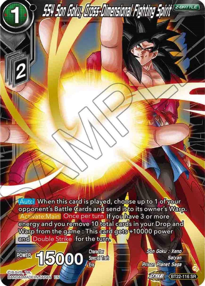 SS4 Son Goku, Cross Dimensional Fighting Spirit (BT22-116) [Critical Blow] (ONLINE ORDER ONLY)
