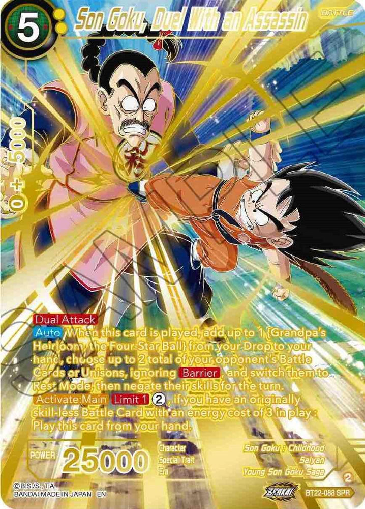 Son Goku, Duel With Assassin (SPR) (BT22-088) [Critical Blow] (ONLINE ORDER ONLY)