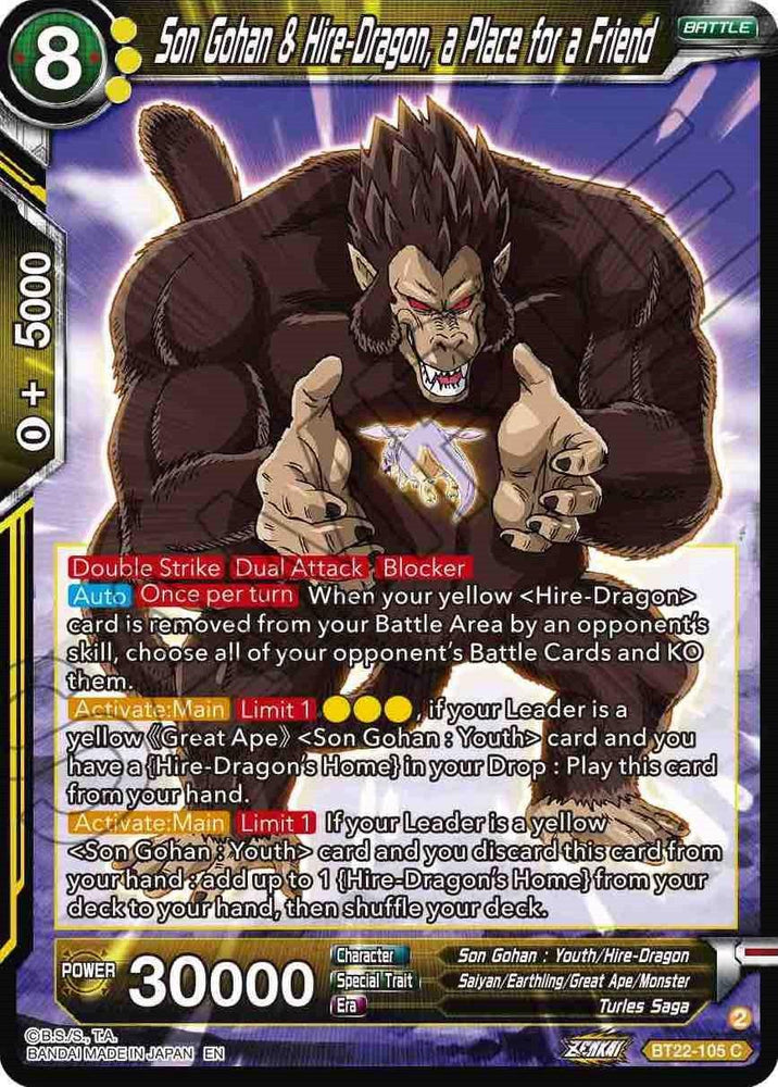 Son Gohan & Hire-Dragon, a place for a Friend (BT22-105) [Critical Blow] (ONLINE ORDER ONLY)