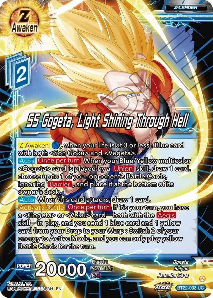 SS Gogeta, Light Shining Through Hell (BT22-033) [Critical Blow] (ONLINE ORDER ONLY)