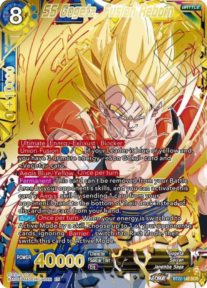 SS Gogeta, Fusion Reborn (BT22-140) [Critical Blow] (ONLINE ORDER ONLY)
