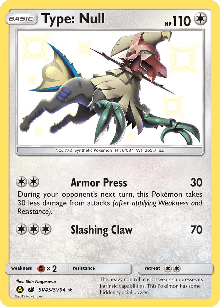 Type: Null (SV45/SV94) [Sun & Moon: Hidden Fates - Shiny Vault] (Online Only)