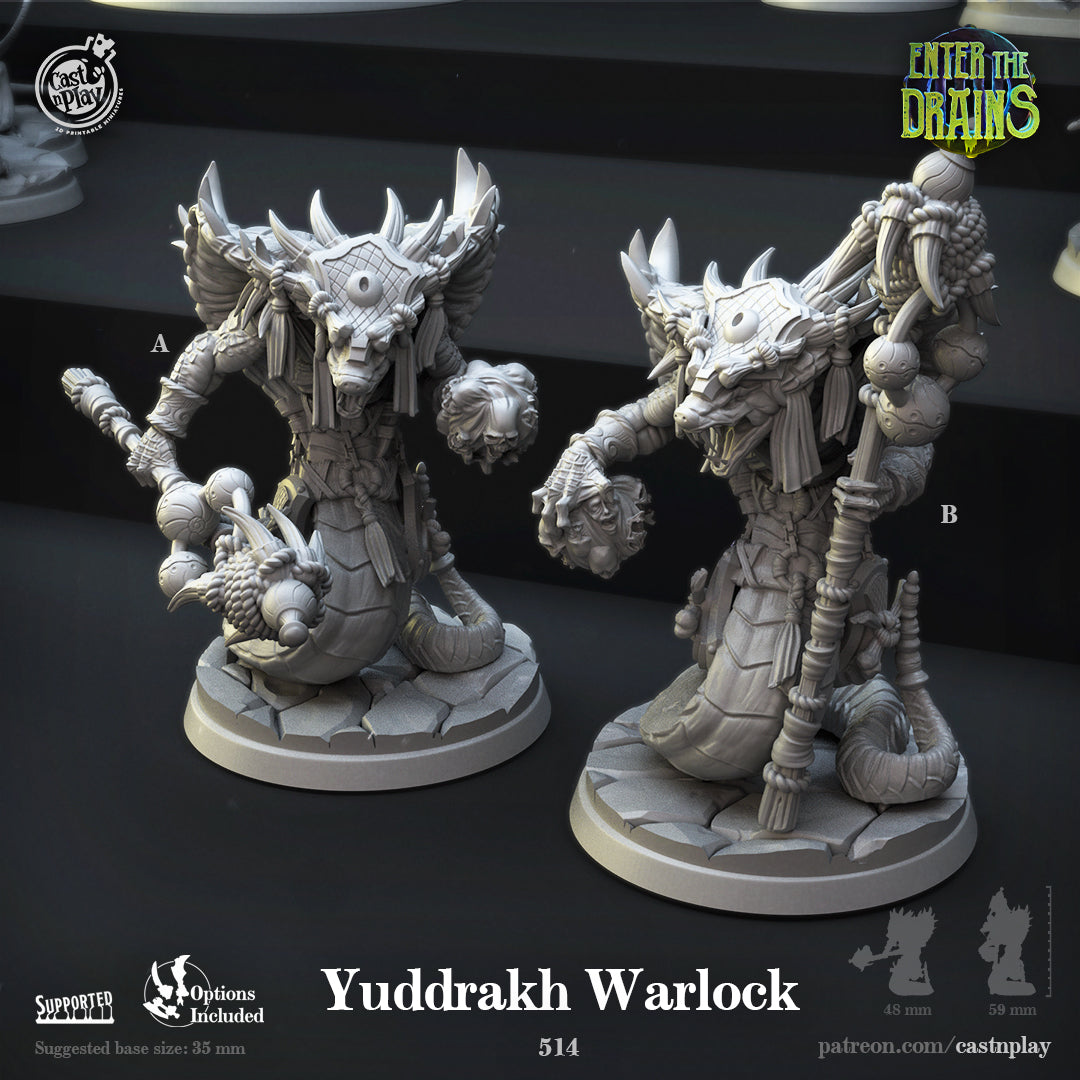 Yuddrakh Warlock – Snakefolk Spellcaster Miniature (ONLINE ORDER ONLY)