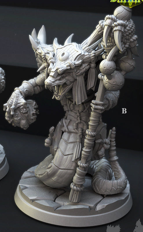 Yuddrakh Warlock – Snakefolk Spellcaster Miniature (ONLINE ORDER ONLY)