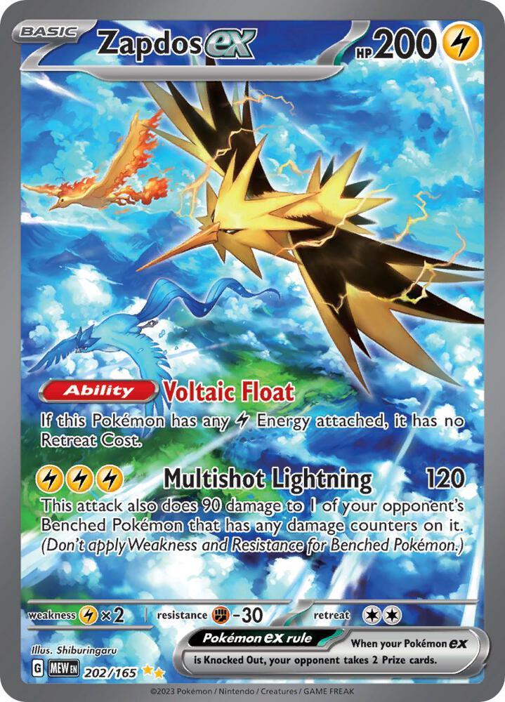 Zapdos ex (202/165) [Scarlet & Violet: 151] (Online Only)