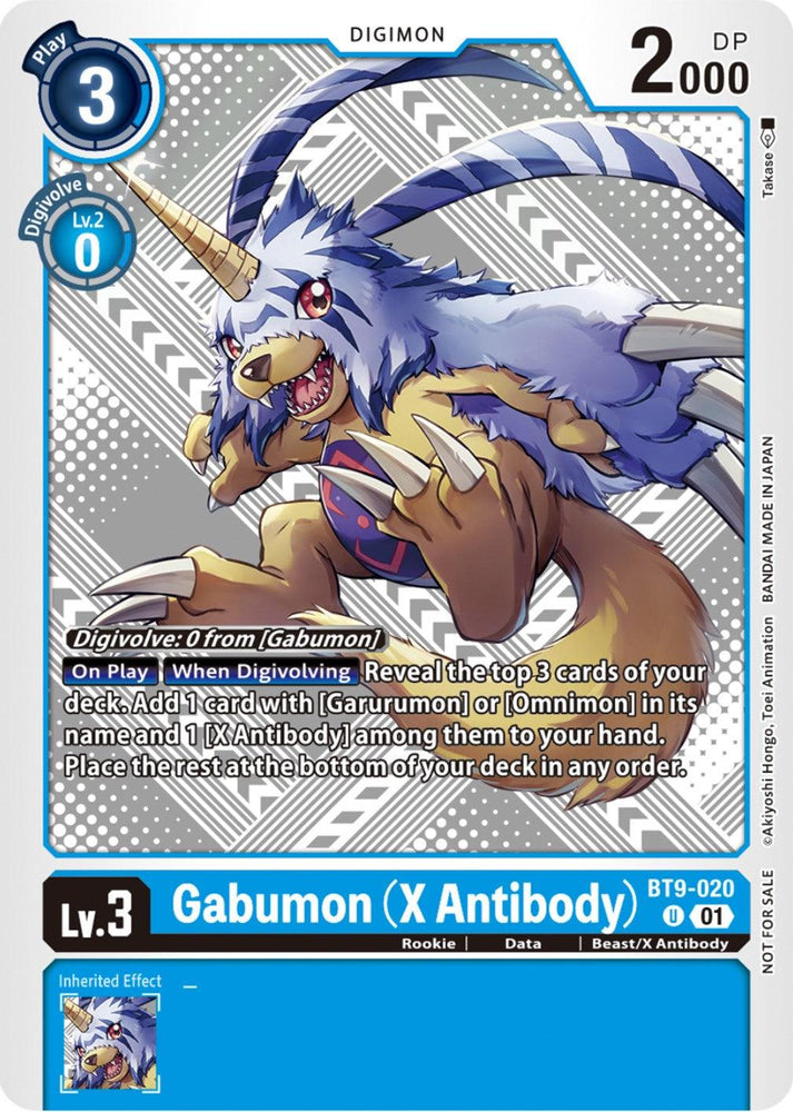 Gabumon (X Antibody) [BT9-020] (Starter Deck 15 & 16 Pre-Release) [X Record] (ONLINE ORDER ONLY)