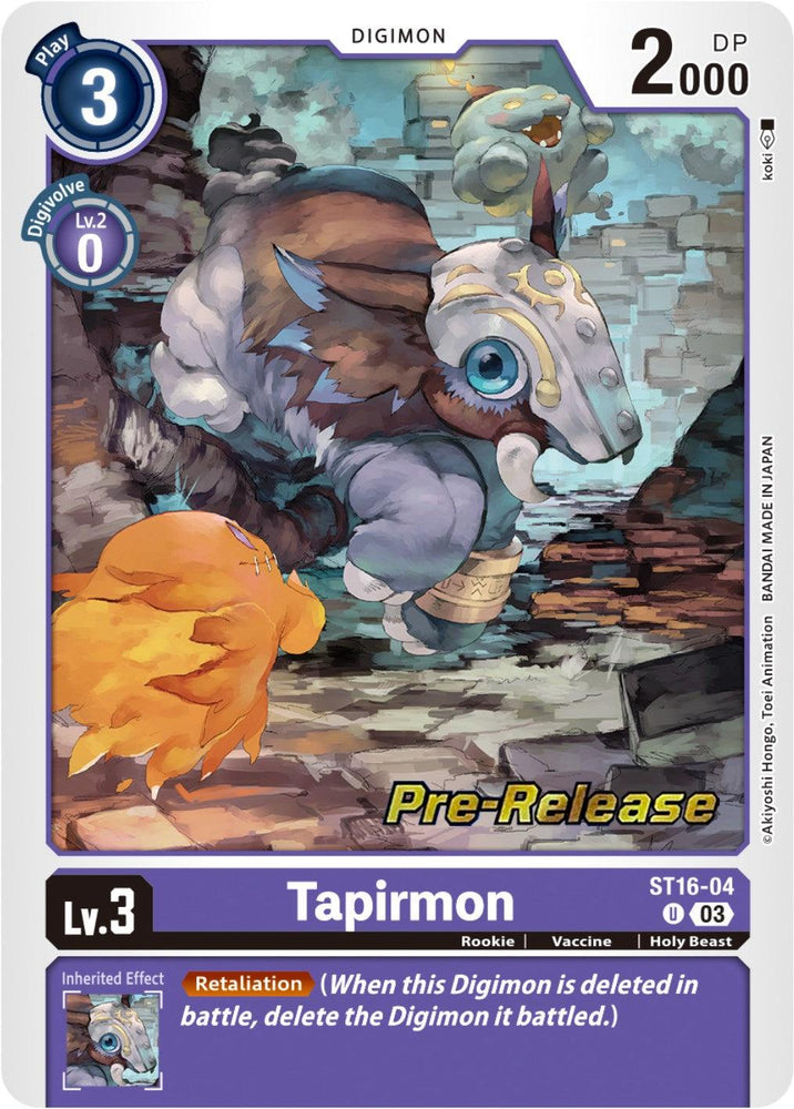 Tapirmon [ST16-04] [Starter Deck: Wolf of Friendship Pre-Release Cards] (ONLINE ORDER ONLY)