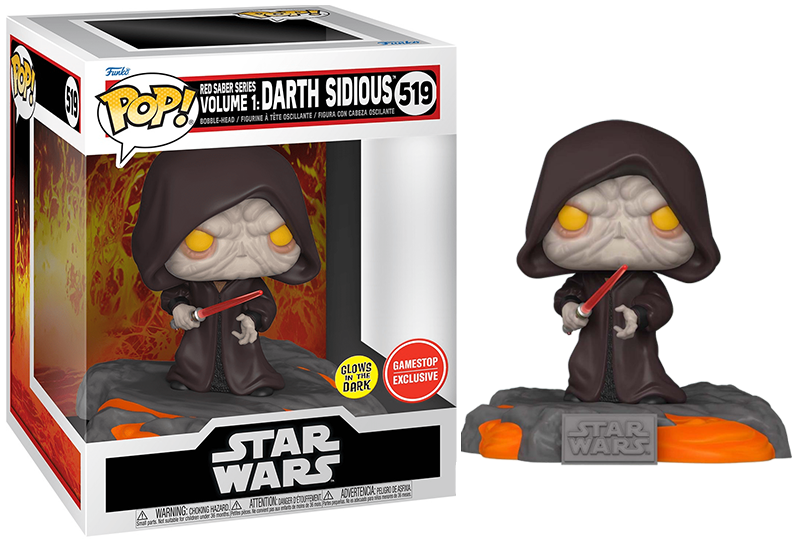 Red Saber Series Volume 1: Darth Sidious (Glow in the Dark, Deluxe) 519 - GameStop Exclusive (Online Order Only)
