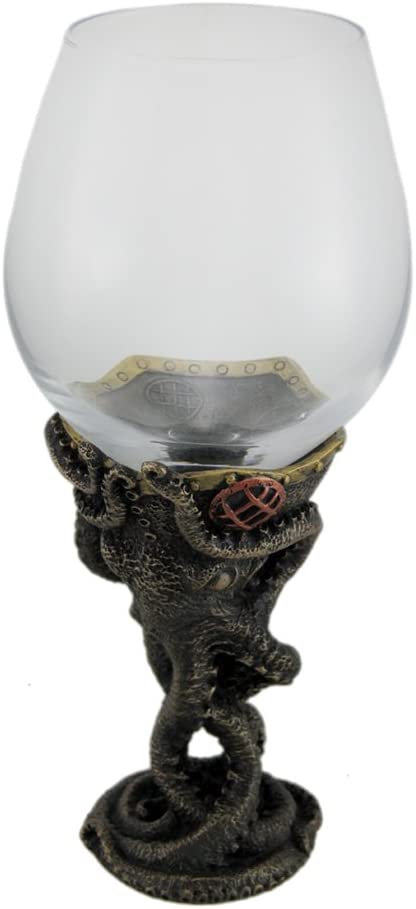 Steampunk Bronze Finish Octopus Tentacle Wine Glass (ONLINE ORDER ONLY)
