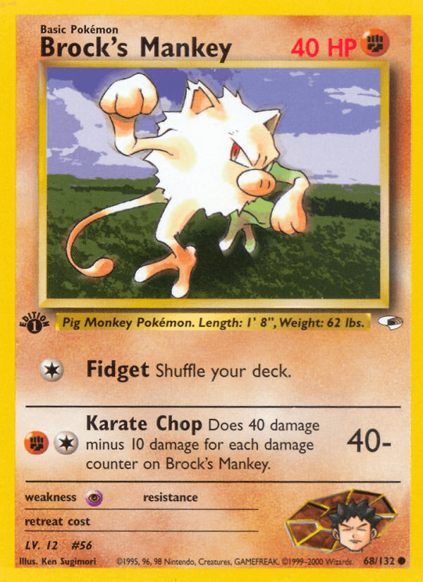 Brock's Mankey (68/132) [Gym Heroes 1st Edition] (Online Only)
