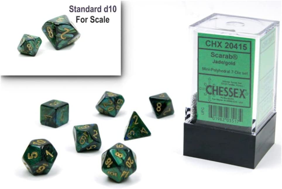 Chessex: Polyhedral Scarab Dice sets - 10mm (Online Order Only)