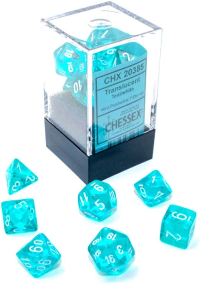 Chessex: Polyhedral Translucent Dice sets - 10mm (Online Order Only)