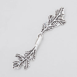 51x11mm Antiqued Sterling Silver Hook & Eye Clasp Oak Leaves 1 piece (ONLINE ORDER ONLY)