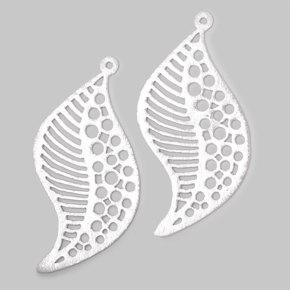 51x30mm Brushed Filigree Leaf Charm Set of 2 pieces (ONLINE ORDER ONLY)