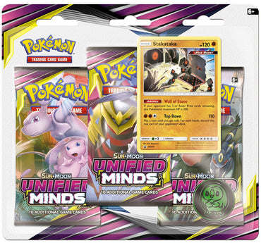 Sun & Moon: Unified Minds - 3-Pack Blister (Stakataka) (ONLINE ORDER ONLY)