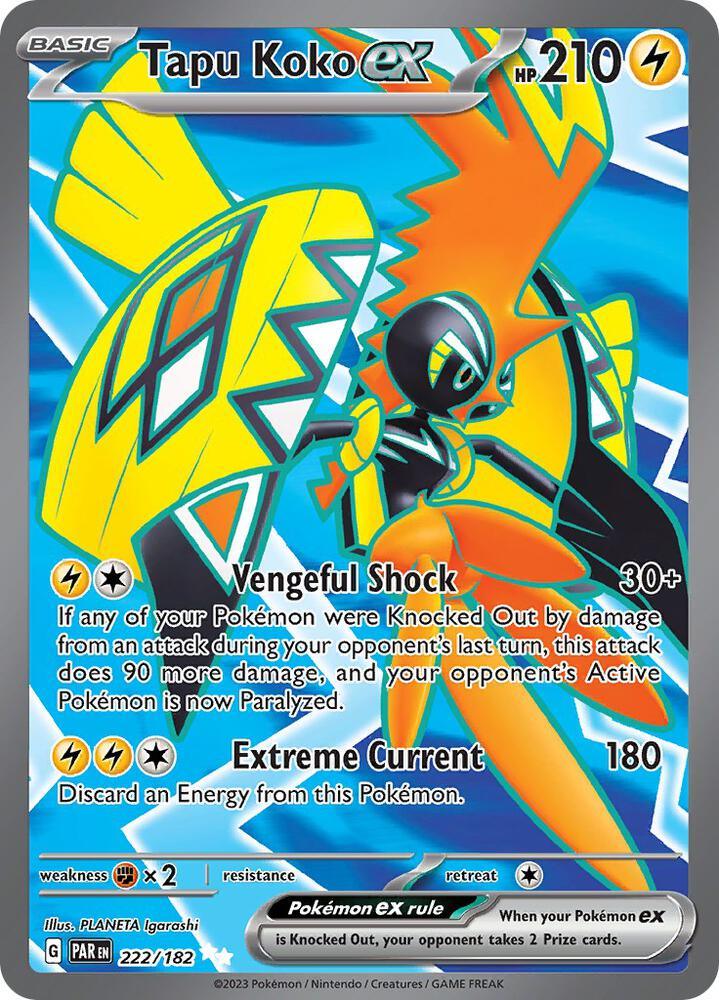 Tapu Koko ex (222/182) [Scarlet & Violet: Paradox Rift] (Online Only)