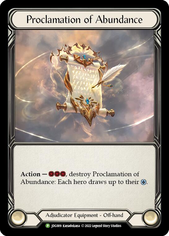 Proclamation of Abundance [JDG009] (Promo)  Cold Foil