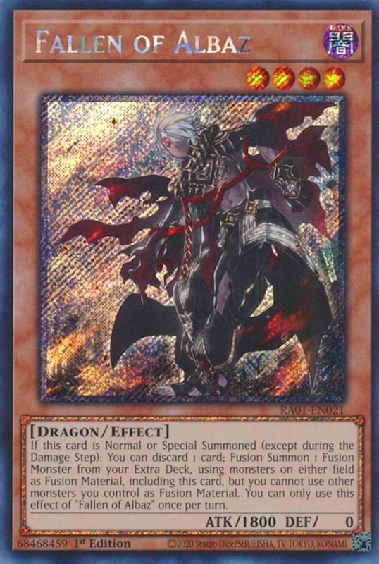 Fallen of Albaz [RA01-EN021] Platinum Secret Rare (ONLINE ORDER ONLY)